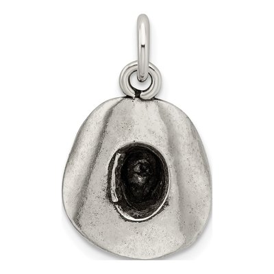 Sterling Silver Antiqued Cowboy Hat Charm – view 4