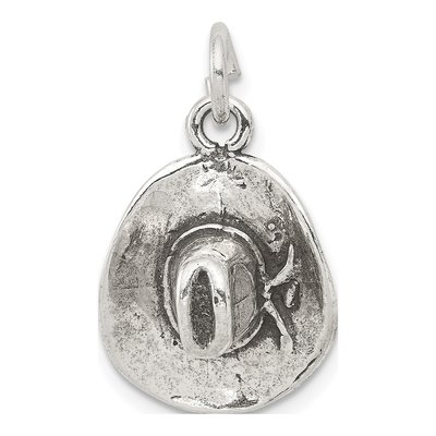 Sterling Silver Antiqued Cowboy Hat Charm