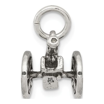 Sterling Silver Antiqued 3D Cannon Charm – view 3