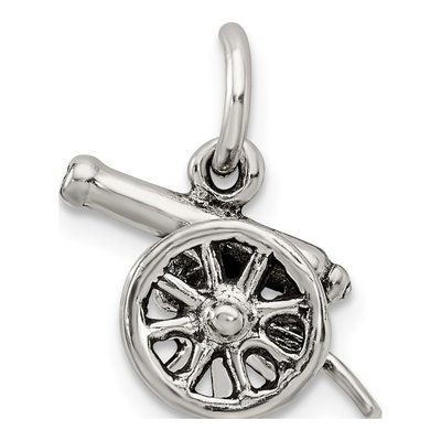 Sterling Silver Antiqued 3D Cannon Charm – view 4