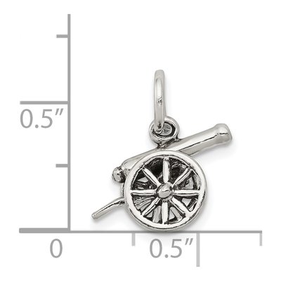 Sterling Silver Antiqued 3D Cannon Charm – view 5