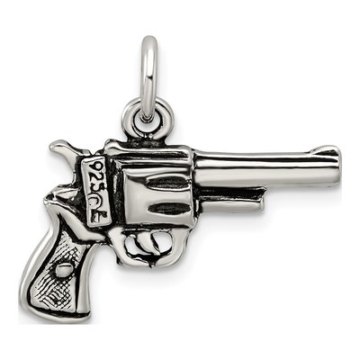 Sterling Silver Antiqued Pistol Pendant – view 4