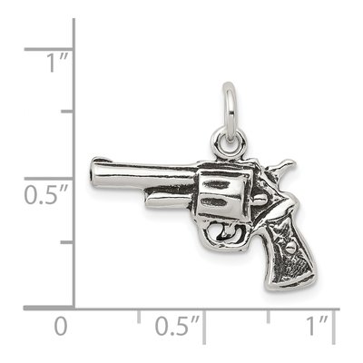 Sterling Silver Antiqued Pistol Pendant – view 5