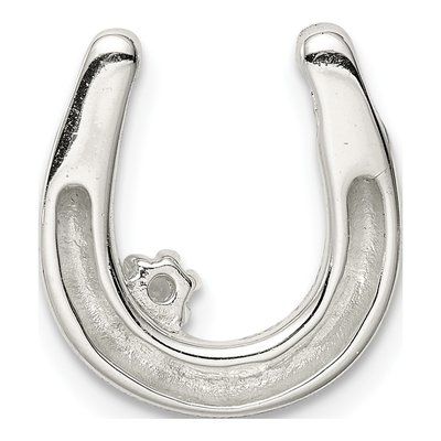 Sterling Silver CZ Horseshoe Pendant – view 5