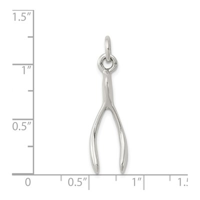 Sterling Silver Antiqued Wish Bone Charm – view 4