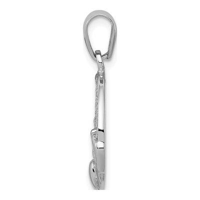 Sterling Silver CZ Claddagh Pendant – view 3