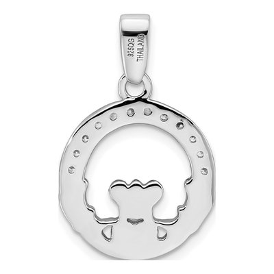 Sterling Silver CZ Claddagh Pendant – view 4