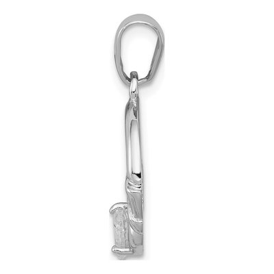 Sterling Silver CZ Claddagh Pendant – view 3