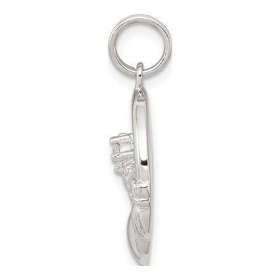 Sterling Silver CZ Claddagh Pendant – view 3