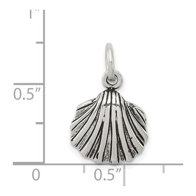 Sterling Silver Antiqued Seashell Pendant – view 4