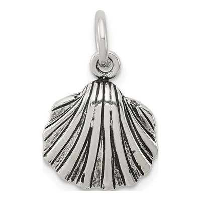Sterling Silver Antiqued Seashell Pendant