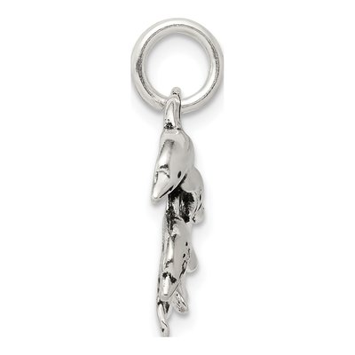Sterling Silver Antiqued Dolphin Pendant – view 3