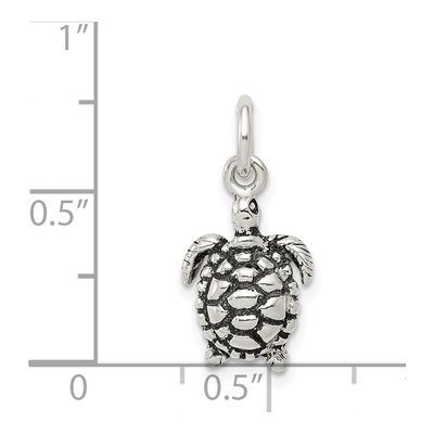 Sterling Silver Antiqued Turtle Pendant – view 4