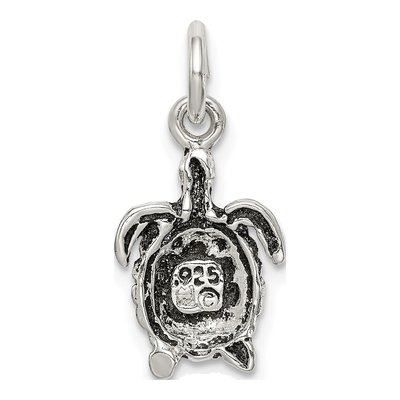 Sterling Silver Antiqued Turtle Pendant – view 5