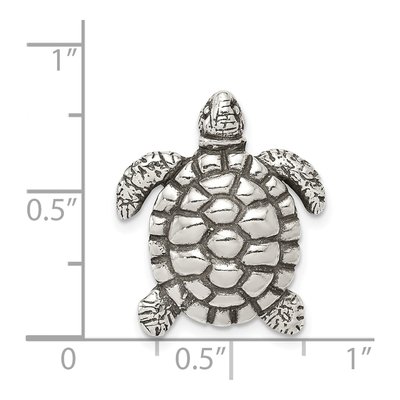 Sterling Silver Antiqued Turtle Pendant – view 4