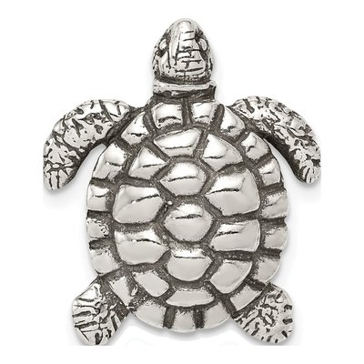 Sterling Silver Antiqued Turtle Pendant