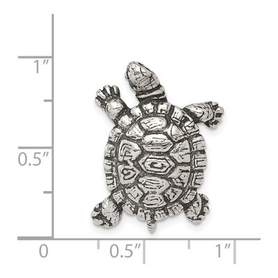 Sterling Silver Antiqued Turtle Slide Pendant – view 4