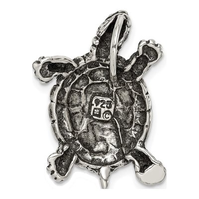 Sterling Silver Antiqued Turtle Slide Pendant – view 5