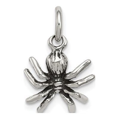 Sterling Silver Antiqued Spider Charm