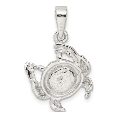 Sterling Silver Lab-Created Opal Crab Pendant – view 4
