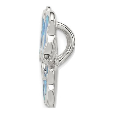 Sterling Silver Lab-Created Opal & CZ Butterfly Pendant – view 3