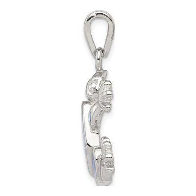 Sterling Silver Lab-Created Opal Frog Pendant – view 3