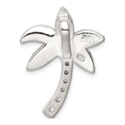 Sterling Silver Lab-Created Opal & CZ Palm Tree Slide Pendant – view 5