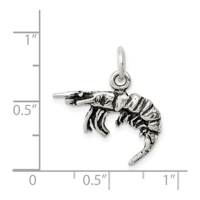 Sterling Silver Antiqued Shrimp Charm – view 4
