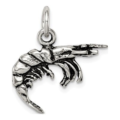 Sterling Silver Antiqued Shrimp Charm – view 5