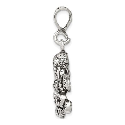 Sterling Silver Antiqued Octopus Pendant – view 3