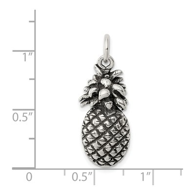 Sterling Silver Antiqued Pineapple Charm – view 4