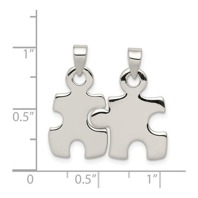 Sterling Silver Puzzle Pieces Pendant – view 4