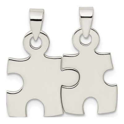 Sterling Silver Puzzle Pieces Pendant – view 5