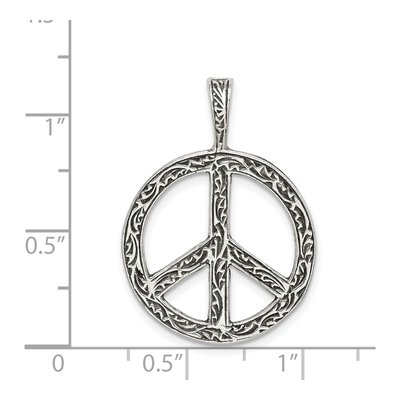 Sterling Silver Antiqued Peace Sign Charm – view 4