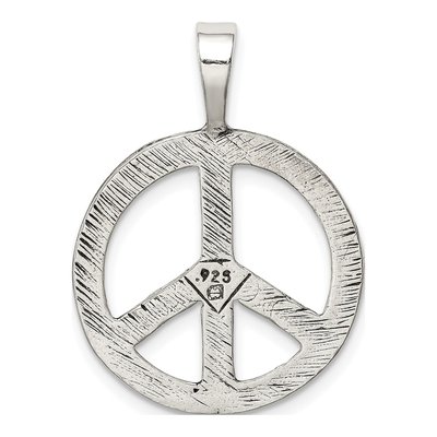 Sterling Silver Antiqued Peace Sign Charm – view 5