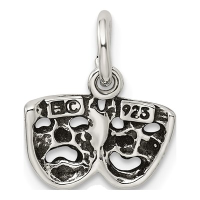 Sterling Silver Comedy Tragedy Face Charm – view 4