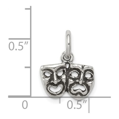 Sterling Silver Comedy Tragedy Face Charm – view 5