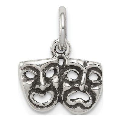 Sterling Silver Comedy Tragedy Face Charm