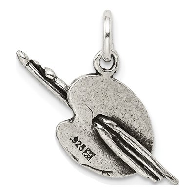 Sterling Silver Antiqued Artist Palette Charm – view 4