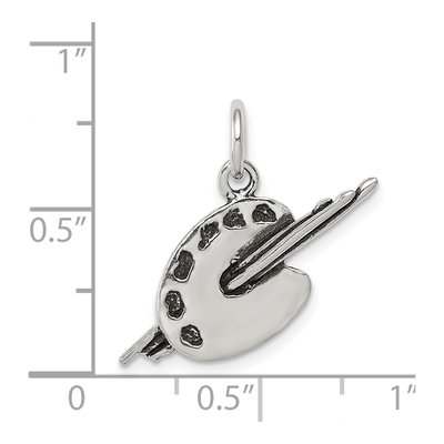 Sterling Silver Antiqued Artist Palette Charm – view 5