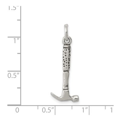 Sterling Silver Antiqued Hammer Charm – view 4