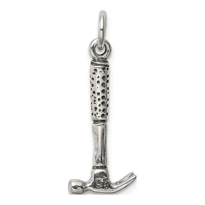 Sterling Silver Antiqued Hammer Charm – view 5