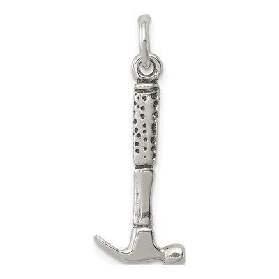 Sterling Silver Antiqued Hammer Charm
