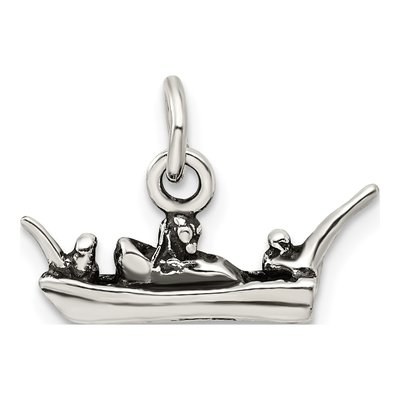 Sterling Silver Antiqued Boat Charm – view 4