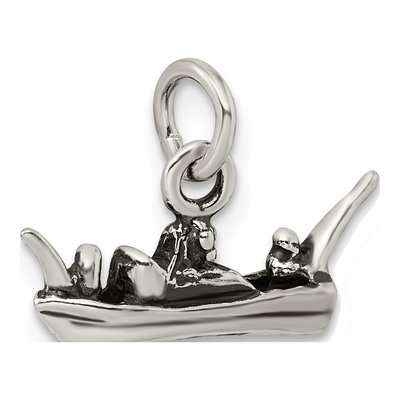 Sterling Silver Antiqued Boat Charm – view 6