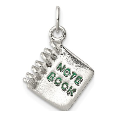 Sterling Silver Note Book Pendant