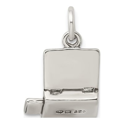 Sterling Silver Antiqued Laptop Charm – view 4