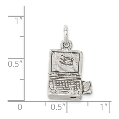 Sterling Silver Antiqued Laptop Charm – view 5