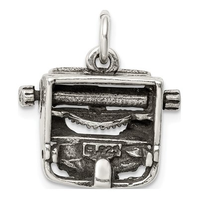 Sterling Silver Antiqued Typewriter Charm – view 5