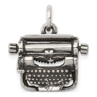 Sterling Silver Antiqued Typewriter Charm